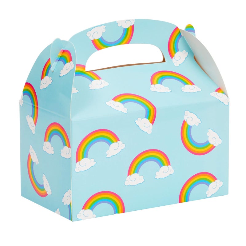 BLUE PANDA Rainbow Gable Party Favor Box Set - Easy Pop-Up Gable Box with Built-In Handle - Party Favor Bags & Gift Bags - Candy & Rainbow Popcorn Holders - 24-Pack, 6.2 x 3.6 x 3.4 in - Image 3